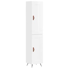 Dulap inalt, alb extralucios, 34,5x34x180 cm, lemn prelucrat