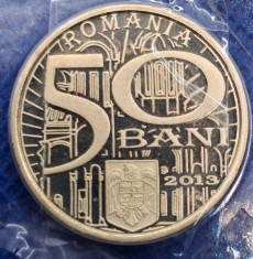 Romania 50 Bani 2013 Neagoe Basarab, din set de monetarie, aliniere medalie &uarr;&uarr;, nu e scoasă din folie !