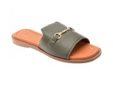 Cumpara ieftin Papuci OZIYS kaki, 2024, din piele naturala