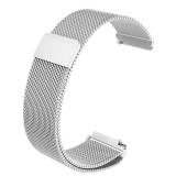 Cumpara ieftin Curea otel compatibila Samsung Gear S3, Milanese Loop, telescoape QR, 22mm, Argintiu, Metal, Very Dream