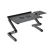 Masa pliabila T8, multifunctionala pentru laptop, 2 coolere +mousepad, NEGRU