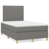 Gossi pat box spring cu saltea, gri inchis, 120x190 cm, textil