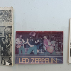 3 fotografii reproduceri vechi anii 80 Deep Purple, Led Zeppelin, The animals