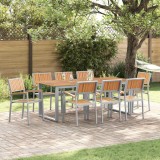 Cumpara ieftin Set de masa pentru gradina 9 buc. Gri 200 x 90 x 75 cm