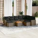 Gossi set mobilier de gradina cu perne, 10 piese, gri, poliratan