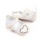 Pantofiori albi sidefati - Heart (Marime Disponibila: 3-6 luni (Marimea 18