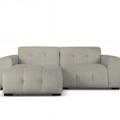 Coltar stanga 4 locuri, Kendal, Micadoni Home, BL, 256x173x79 cm, catifea, gri inchis