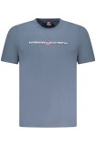 Norway Tricou barbati cu imprimeu cu logo si decolteu la baza gatului, Gri inchis, M
