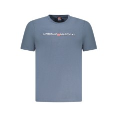 Norway Tricou barbati cu imprimeu cu logo si decolteu la baza gatului, Gri inchis, M