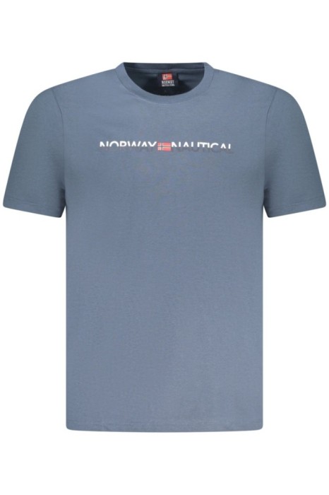 Norway Tricou barbati cu imprimeu cu logo si decolteu la baza gatului, Gri inchis, M