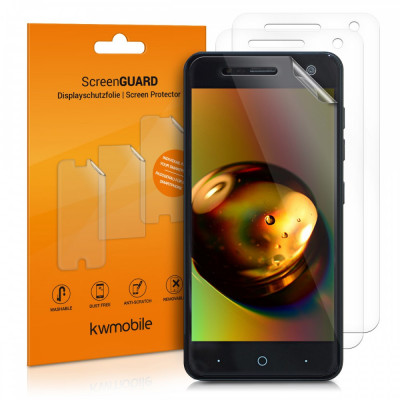 Set 3 folii de protectie pentru ZTE Blade V8 Mini, Kwmobile, Fata, Transparent, 45581.1 foto