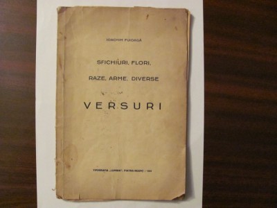 GE - Ioachim FUIOAGA &amp;quot;Sfichiuri, Flori, Raze, Arme, Diverse / VERSURI&amp;quot; / 1934 foto