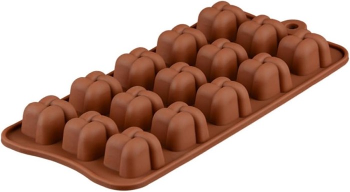 Forma din Silicon, Model Forma Impletita pentru Ciocolata de Casa, Bomboane, Jeleuri sau Cuburi de Gheata, CBD CORAL BEST DEALS 21 cm 11 cm 1.5 cm Mar