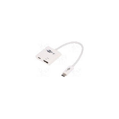 Cablu HDMI soclu, USB C mufa, USB C Power Delivery, USB 3.0, lungime 0.15m, {{Culoare izola&#355;ie}}, Goobay - 62110