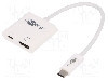 Cablu HDMI soclu, USB C mufa, USB C Power Delivery, USB 3.0, lungime 0.15m, {{Culoare izola&amp;#355;ie}}, Goobay - 62110