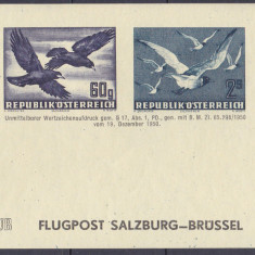 DB1 Fauna Pasari Aviatie 1950 Austria 2 v. Bloc NDT. MNH 2 poze