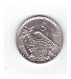 Moneda Spania 5 pesetas 1957 (1968), stare foarte buna, curata, Europa, Cupru-Nichel