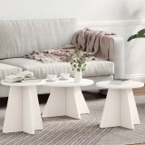 Set de măsuțe de cafea 3 pcs Alb 49 x 49 x 30 cm