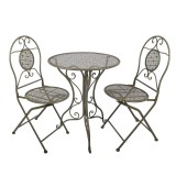 Cumpara ieftin Set mobilier gradina masa, 2 scaune fier verde &Oslash; 60x70 cm / 50x40x93 cm (2)