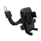 Suport telefon moto si scuter pentru oglinda retrovizoare, Universal, GPS, Rotativ 360 grade, Anti-alunecare, ABS, Negru