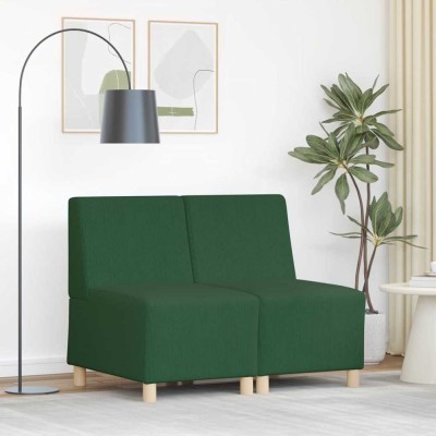vidaXL Unitate Sofa Modulară Fără Brațe 2 pcs Verde junglă foto