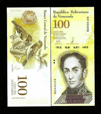 Venezuela 100 bolivares 2017 - UNC foto