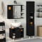 vidaXL Set de mobilier pentru baie 3 pcs Negru 30 x 30 x 179.5 cm 3333049