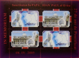 ROMANIA 2005 - PAPA IOAN PAUL II - In memoriam- Bloc 2 serii LP. 1680 a MNH