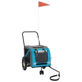 Cumpara ieftin Remorca bicicleta animale companie, albastru/negru, oxford/fier