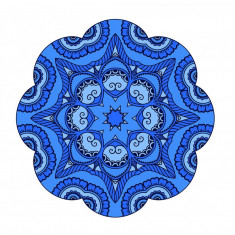 Sticker decorativ Mandala, Albastru, 50 cm , 1066STK
