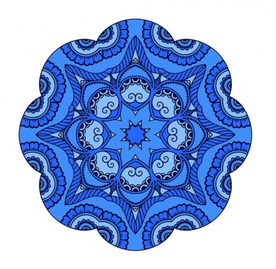 Sticker decorativ Mandala, Albastru, 50 cm , 1066STK foto