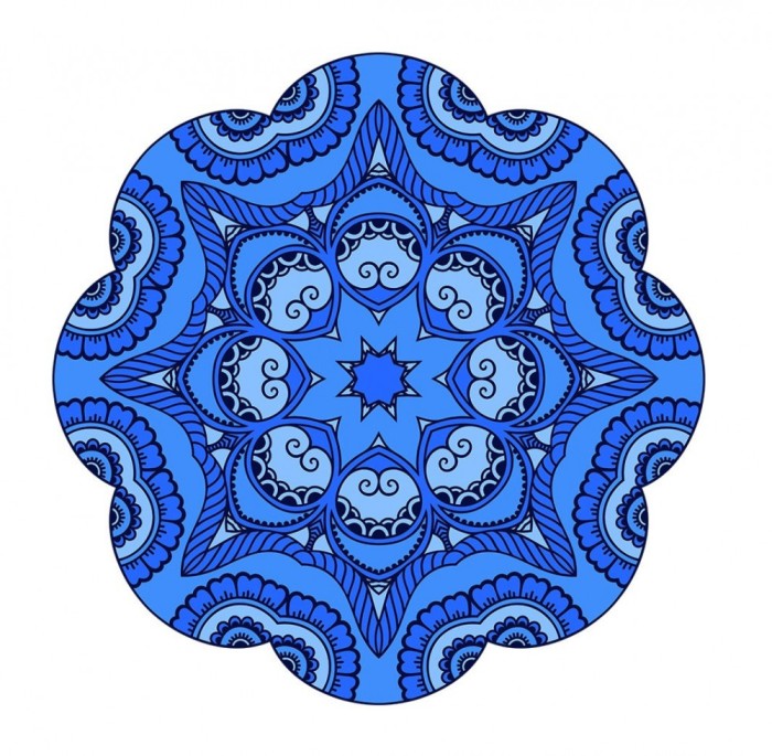Sticker decorativ Mandala, Albastru, 50 cm , 1066STK