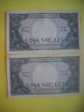 HOPCT ROMANIA 1000 LEI 1941 10 SEPEMBRIE -AUNC / UNC [ 7 ]- 2 SERII CONSECUTIVE !!!!!