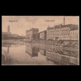 Carte poștală veche Oradea &ndash; K&ouml;r&ouml;sparti R&eacute;szlet (Vedere Malul Crisului) &ndash; 1915