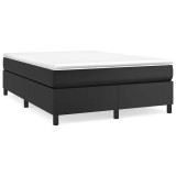 Cumpara ieftin Cadru de pat cu arcuri, negru, 140x190 cm, piele ecologica