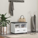 vidaXL Bancă pentru hol cu pernă cu sertar Alb 60 x 38 x 46 cm 891448