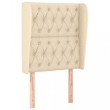 Cumpara ieftin Tablie de pat cu aripioare, crem, 83x23x118/128 cm, textil