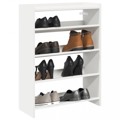 vidaXL Pantofar, alb, 60x25x81 cm, lemn prelucrat foto