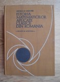 George St. Andonie - Istoria matematicilor aplicate clasice din Romania. Mecanica si astronomie