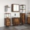 vidaXL Set de mobilier pentru baie 3 piese din stejar fumuriu - Lemn prelucrat
