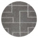 Covor baie SUPREME cerc LINES, linii, anti-alunecare, moale - gri, cerc 67 cm