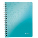 Caiet de birou Leitz WOW, PP, A5, cu spira, dictando, turcoaz metalizat