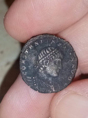 Lot 2 monede autentice Imp roman, follis, Constantin II, 337-361 E, bronz foto
