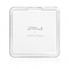 Incarcator Wireless GlobalTech Q4 Led Qi Standard 15 Amperi Alb foto