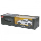 Masina cu Telecomanda Audi R8 Alb, Scara 1:24, Rastar, 3 ani+, Baieti/Fete, 18.9x9.2x5.2cm