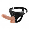 Strap-On Cu Ham Reglabil Si Dildo, Natural, 18 cm