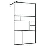 Cumpara ieftin Paravan de dus walk-in negru 90x195 cm sticla ESG transparenta
