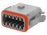 Conector AT mamă cablu-cablu 12 PIN gri IP67