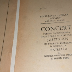 PROGRAM -ATENEUL ROMAN- CONCERT RELIGIOS -25 APR 1948-CONCERT PT PS IUSTINIAN