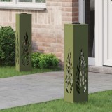 vidaXL Lumină LED Solară pentru Alei 2 pcs Verde măsliniu 879803